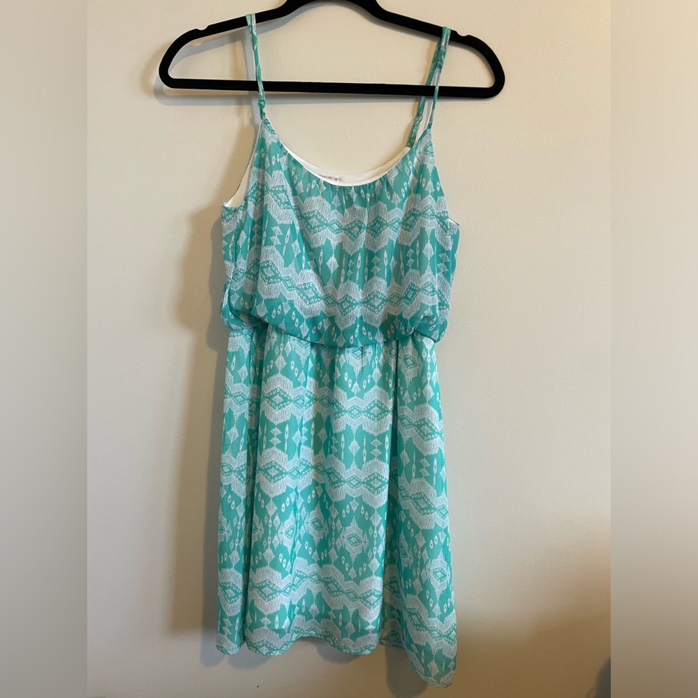 Aqua Aztec Dress